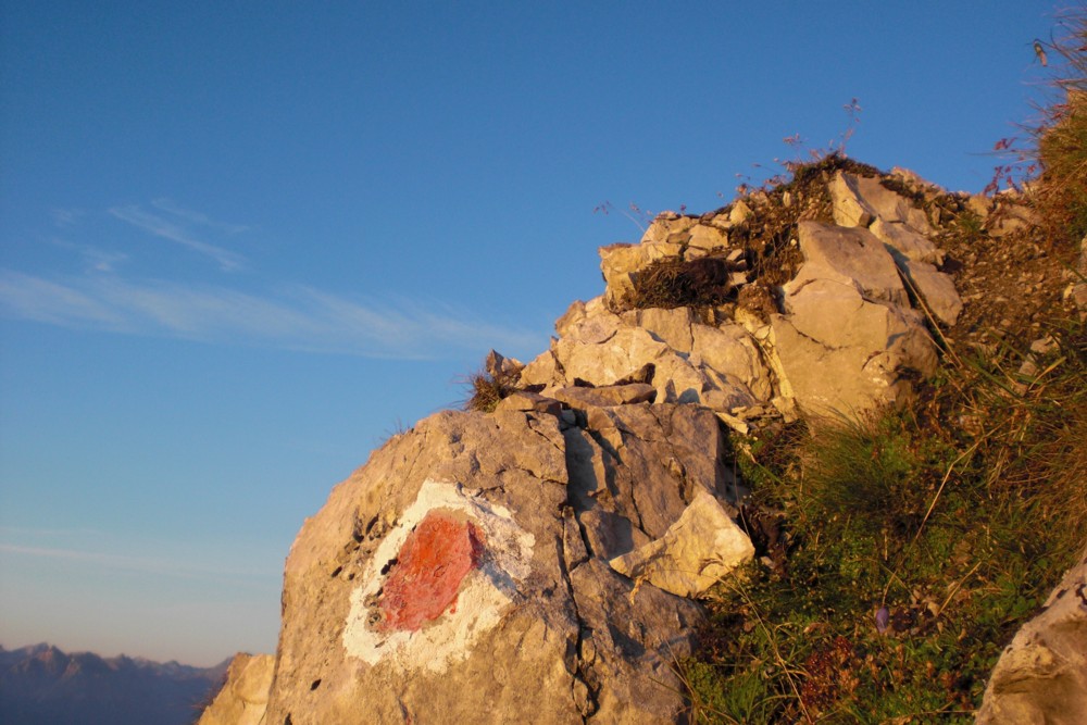 Wegmarkierung am Berg