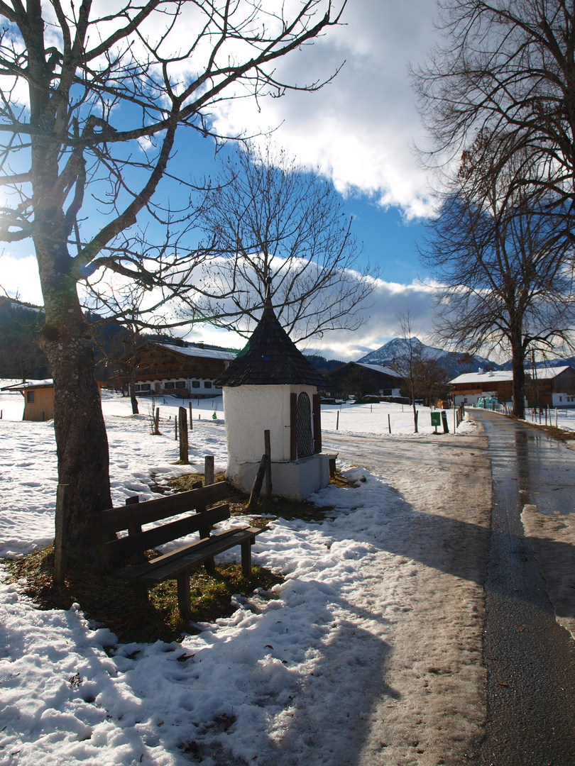 Wegscheide im Schnee