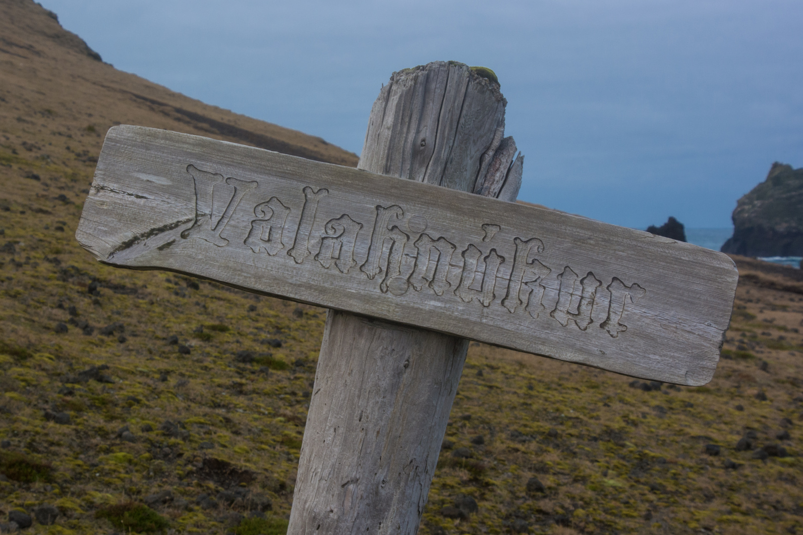 Wegweiser Valahnúkur