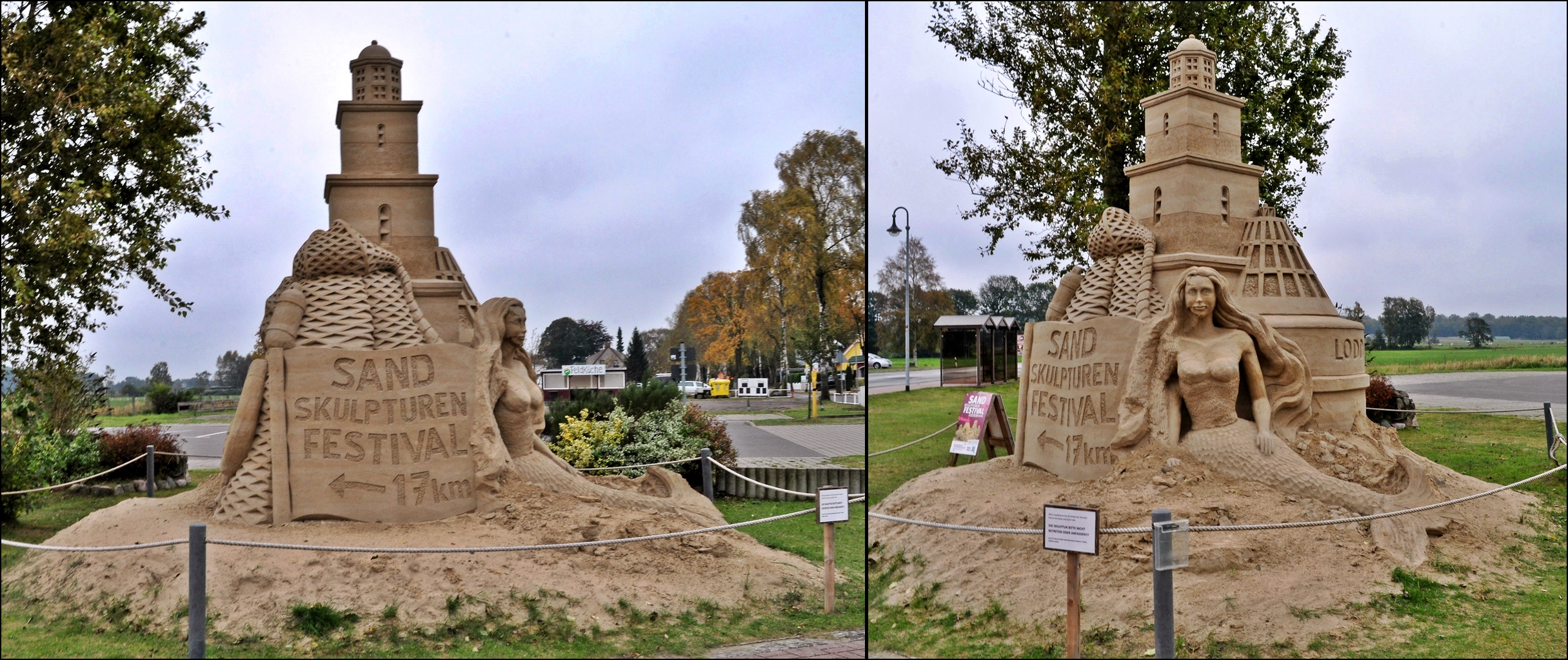 Wegweiser zum Sandskulpturenfestival