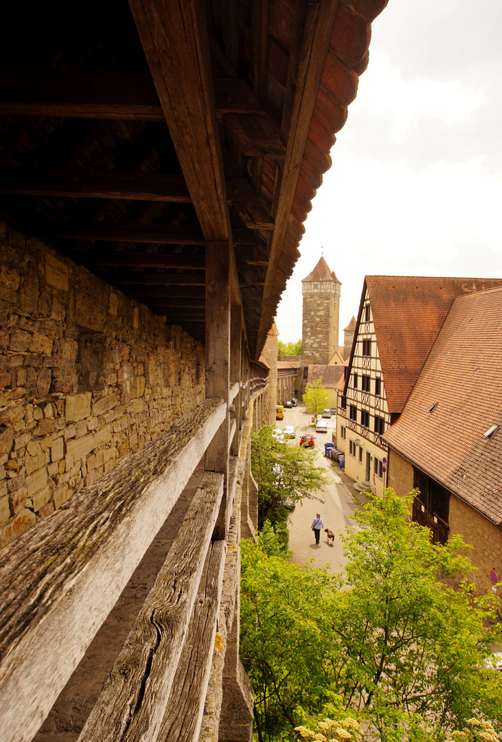 Wehrgang in Rothenburg ob der Tauber,...