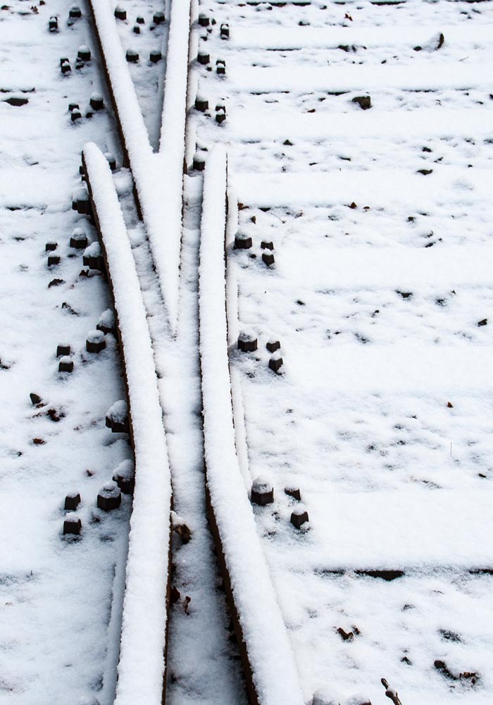 Weiche im Schnee