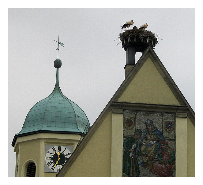 Weiden, altes Rathaus mit Störchen