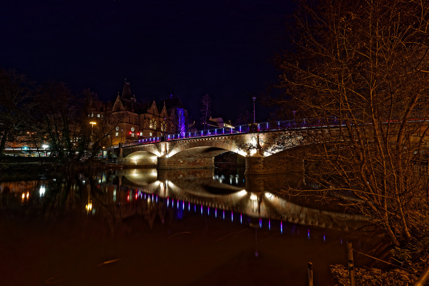Weidenhäuser Brücke Marburg b(u)y Night