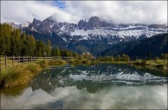 Weiher am Wuhnleger mit Rosengarten und Vajolettürme