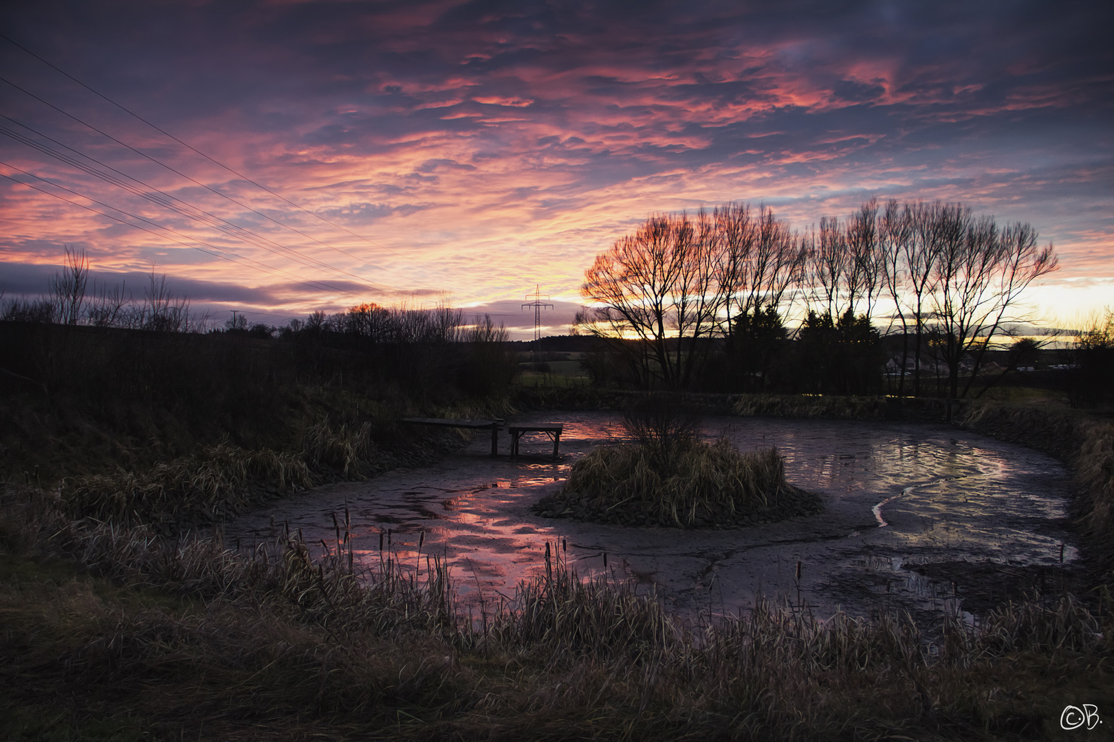 Weiher bei Sonnenuntergang