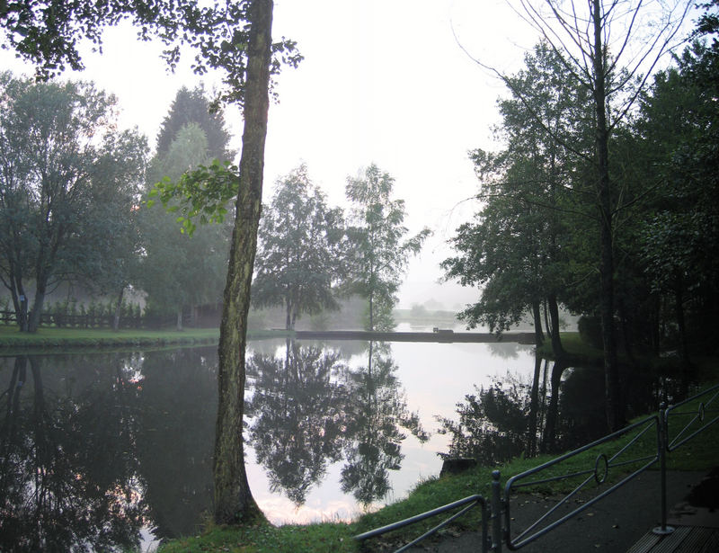 Weiher in Abenddämmerung