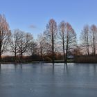 Weiher mit Eisfläche