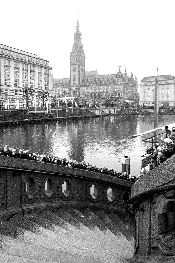 Weihnacht - Kleine Alster und Rathaus