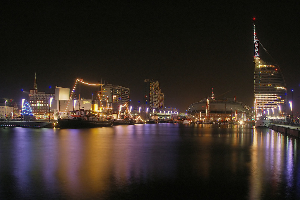 Weihnachten 2008 im "Neuen Hafen" von Bremerhaven.