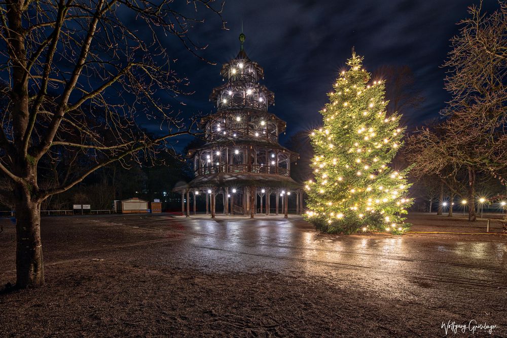Weihnachten am Chinesischen Turm Foto & Bild landschaft, garten