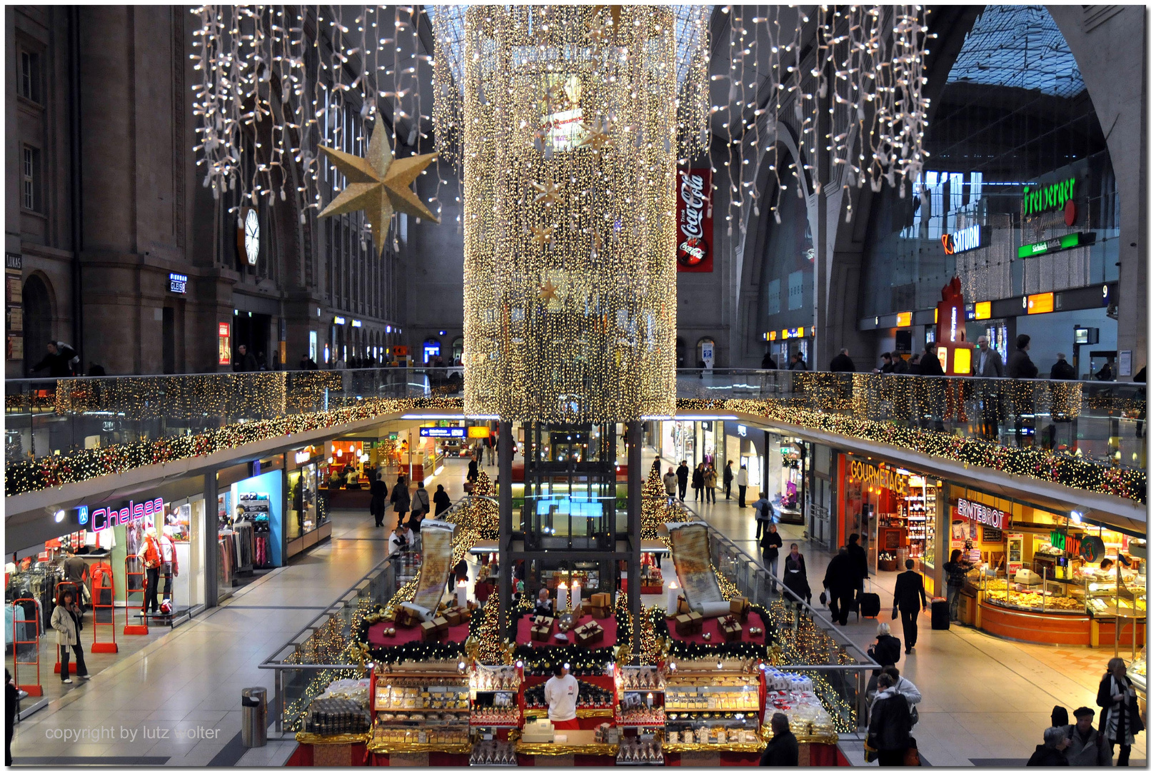 Weihnachten am Leipziger Hauptbahnhof Foto & Bild deutschland, europe