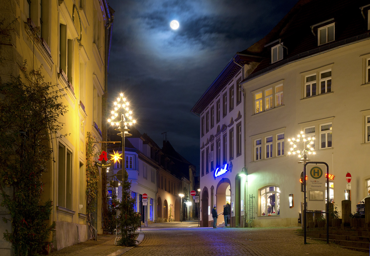 Weihnachten in Sangerhausen - Mondlicht über der Altstadt
