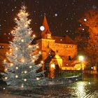 Weihnachten Schloss Lauf an der Pegnitz Schneefall