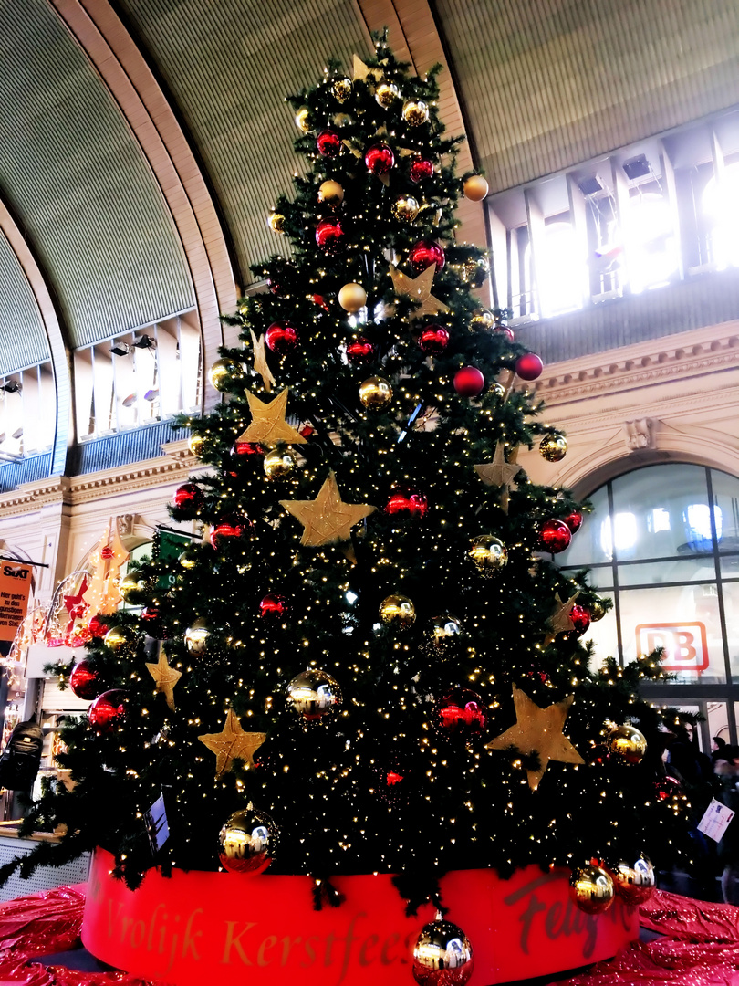 Weihnachtliche Bahnhofshalle