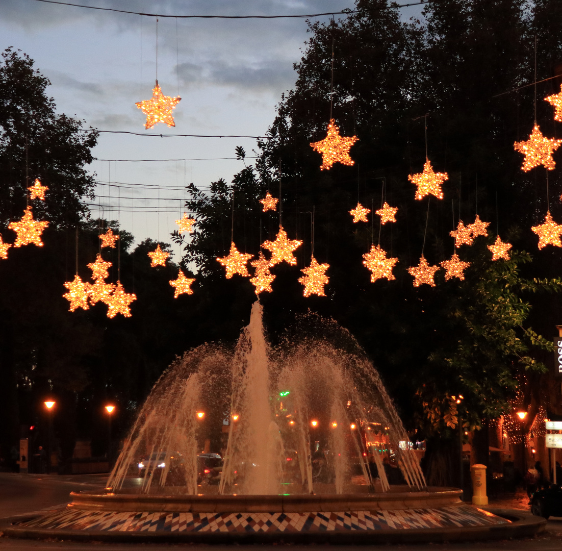 Weihnachtlicher Springbrunnen