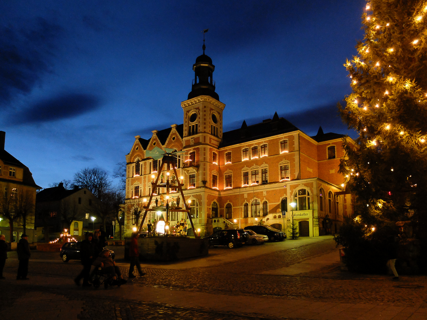 Weihnachtlicher Stollberger Marktplatz