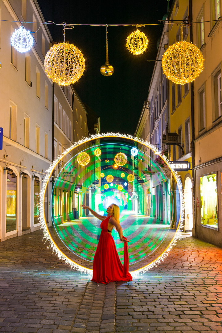 Weihnachtliches Lightpaining in Straubing