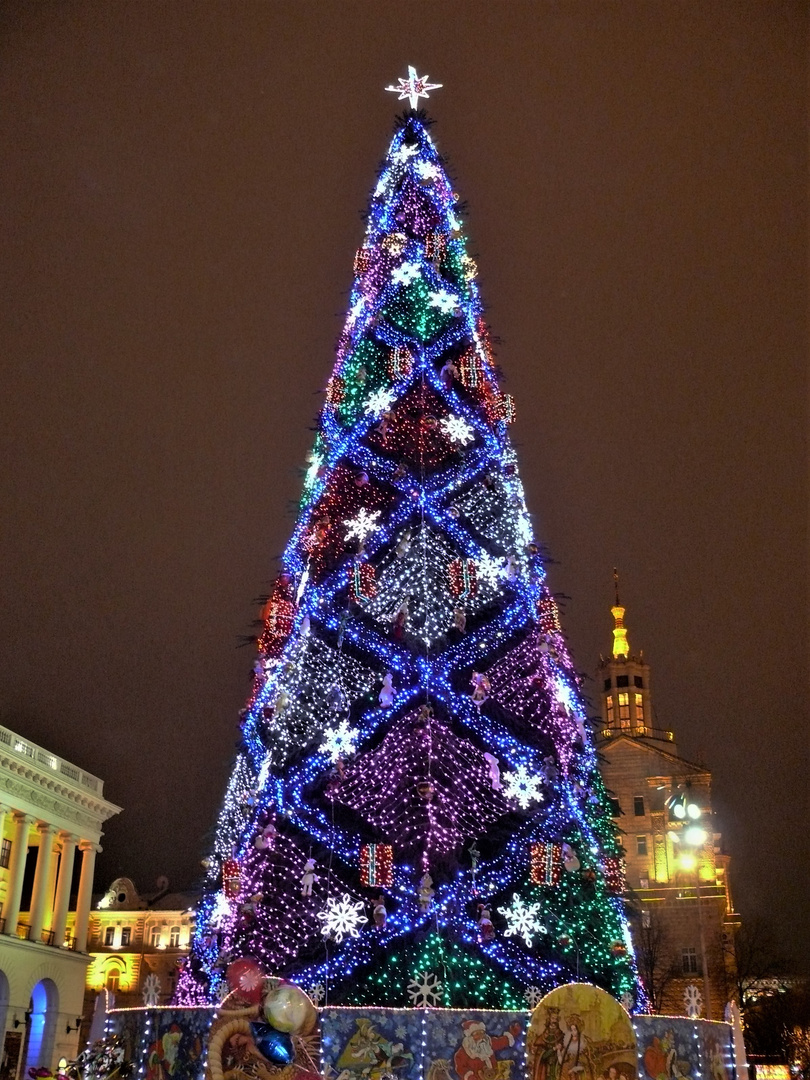 Weihnachtsbaum am Chreschtschatyk