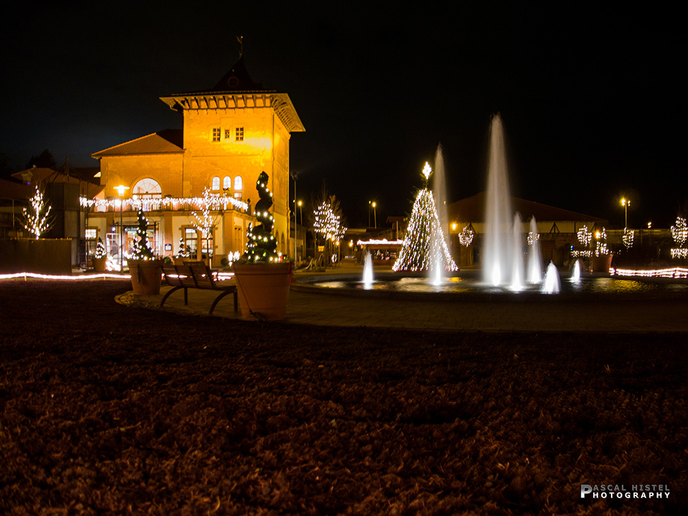 Weihnachtsbeleuchtung vor der Landesgartenschau 2013