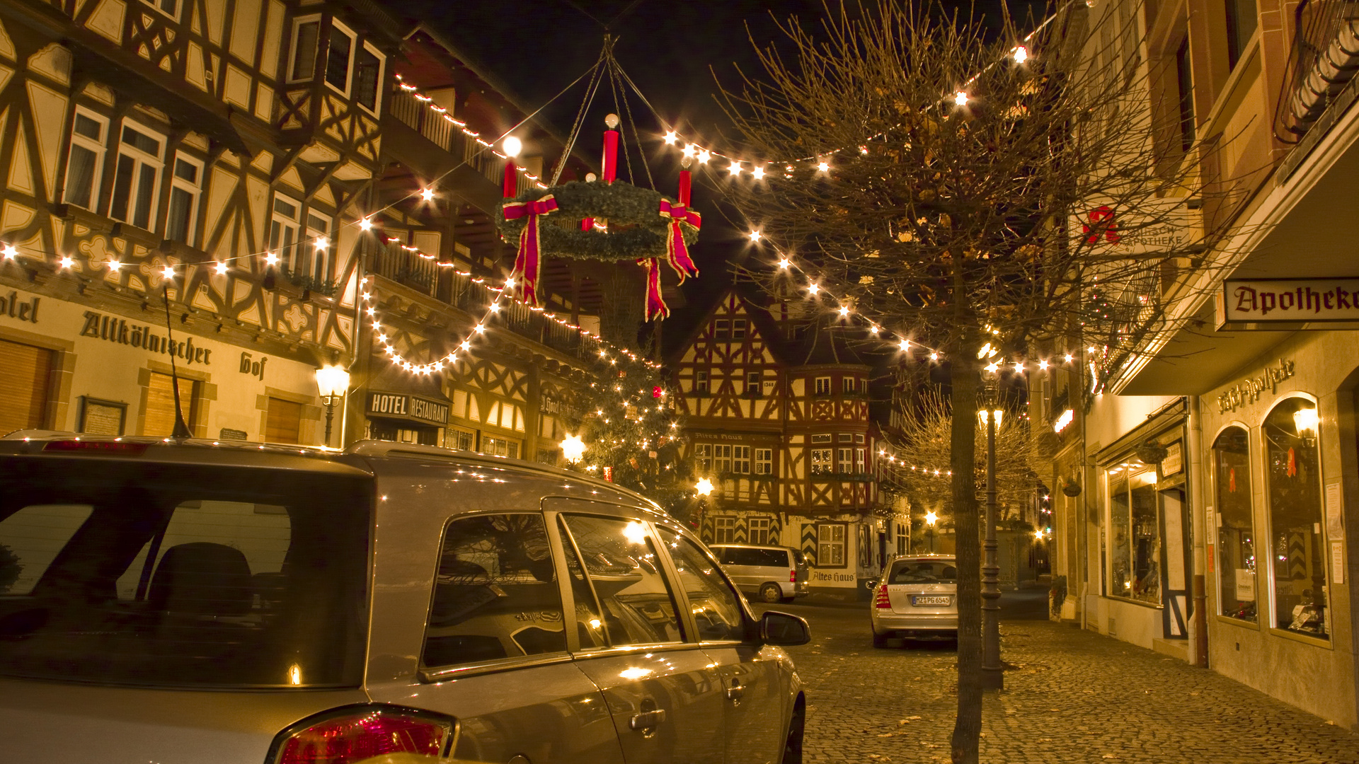 Weihnachtsbeleuctung in Bacharach am Rhein