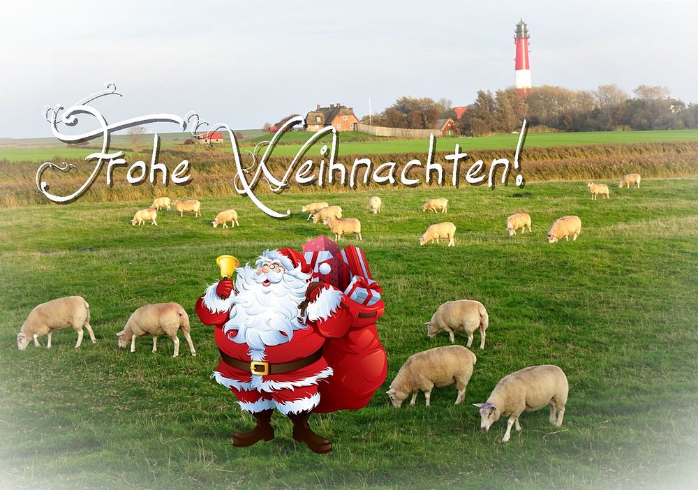 Weihnachtskarte mit Pellwormmotiv