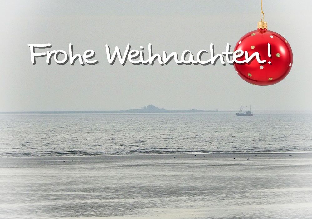 Weihnachtskarte mit Pellwormmotiv