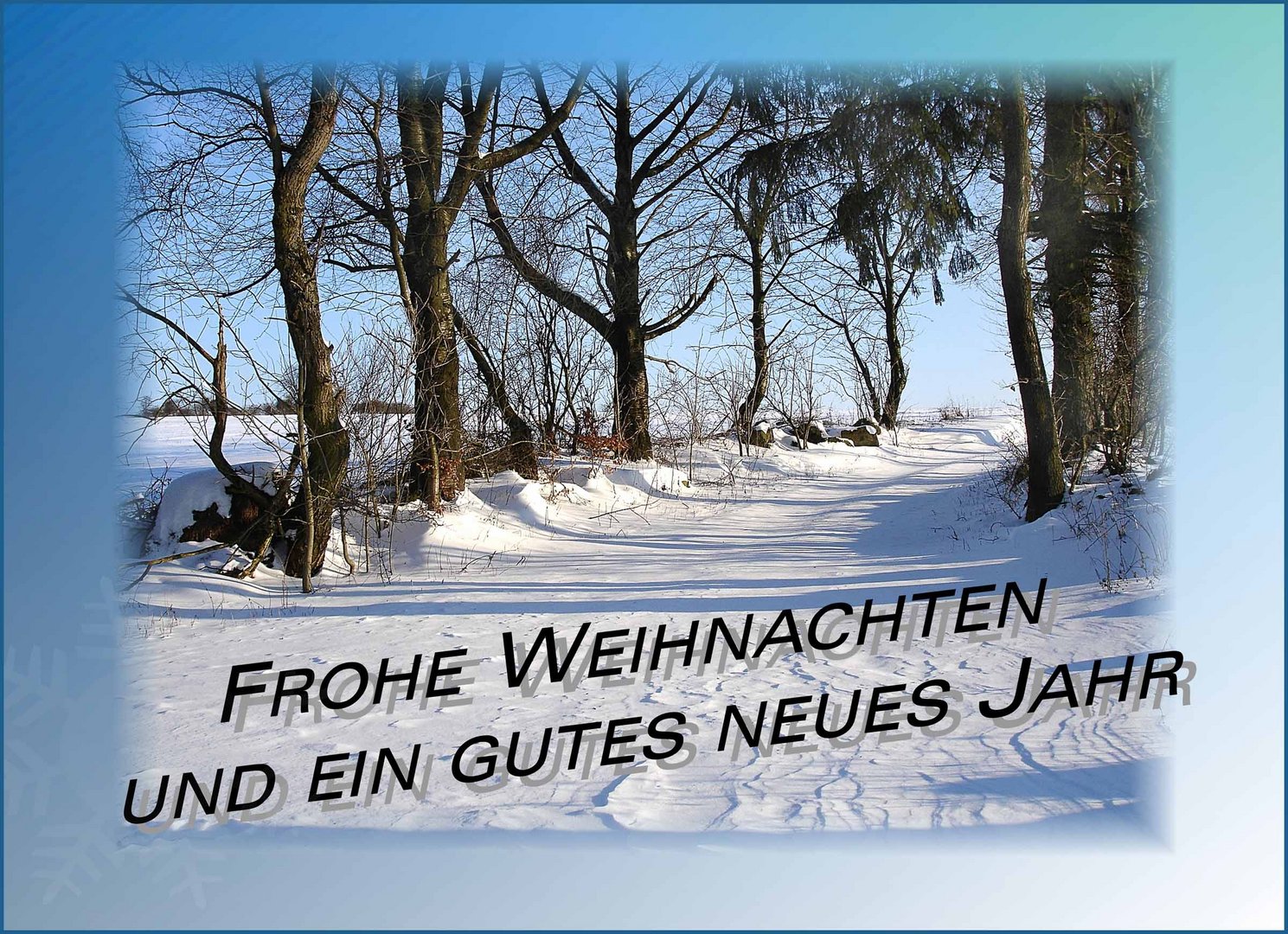 Weihnachtskarte mit Text Frohe Weihnachten und ein Gutes Neues Jahr