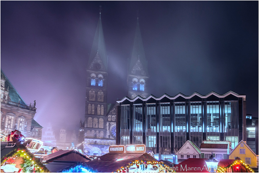 Weihnachtsmarkt Bremen vernebelt ...