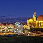 Weihnachtsmarkt Erfurt vor dem Domberg zur Blauen Stunde