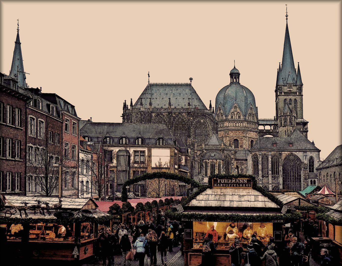 Weihnachtsmarkt in Aachen Marché de Noël à AixlaChapelle Foto