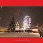 Weihnachtsmarkt in Jena im Schneefall