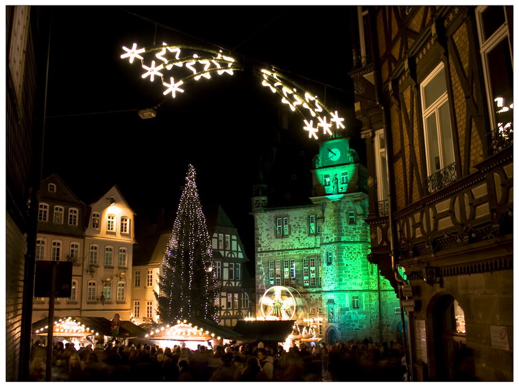 Weihnachtsmarkt Marktplatz, Marburg b(u)y Night 2012