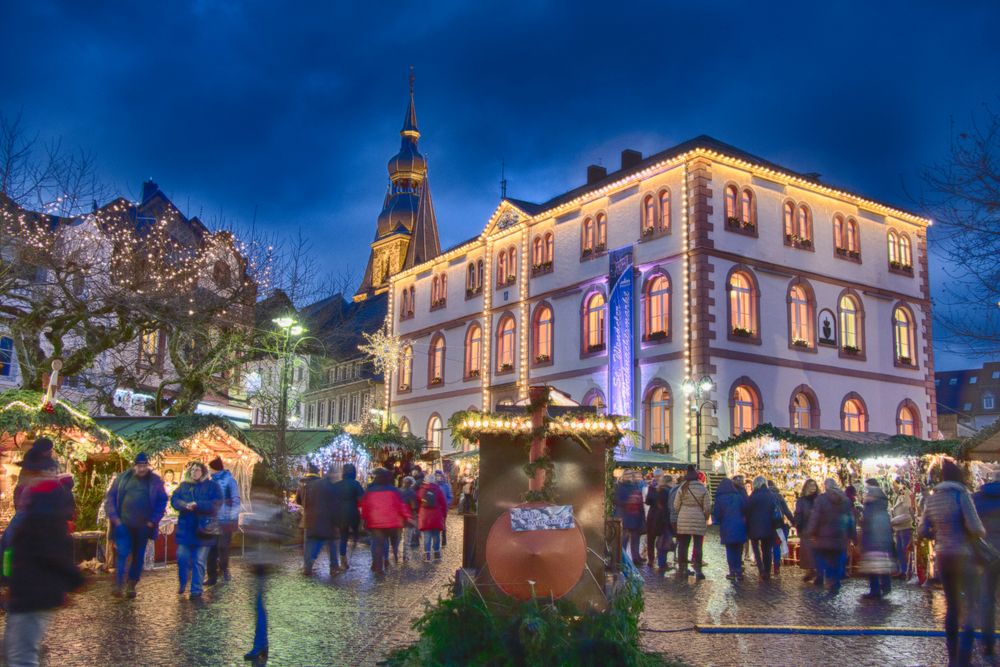 Weihnachtsmarkt St.Wendel Foto & Bild abendstimmung, dom, basilika