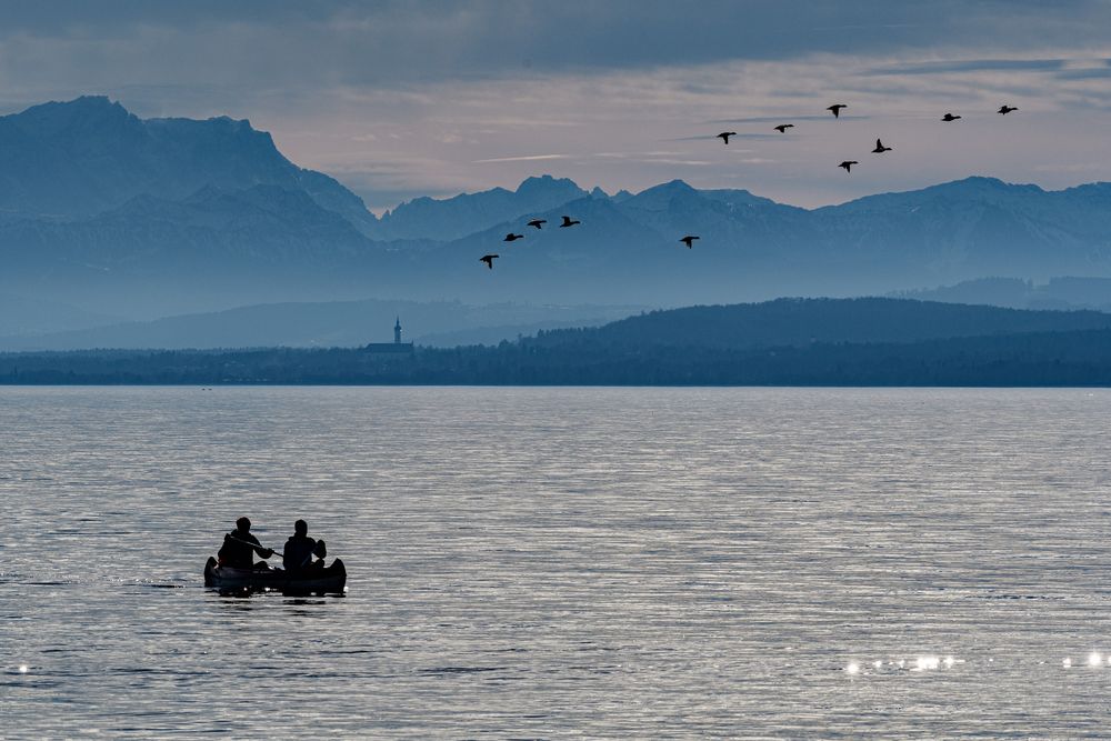 Weihnachtspaddeln am Ammersee