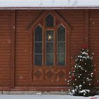 Weihnachtsschmuck an der Stabkirche in Stiege - Harz