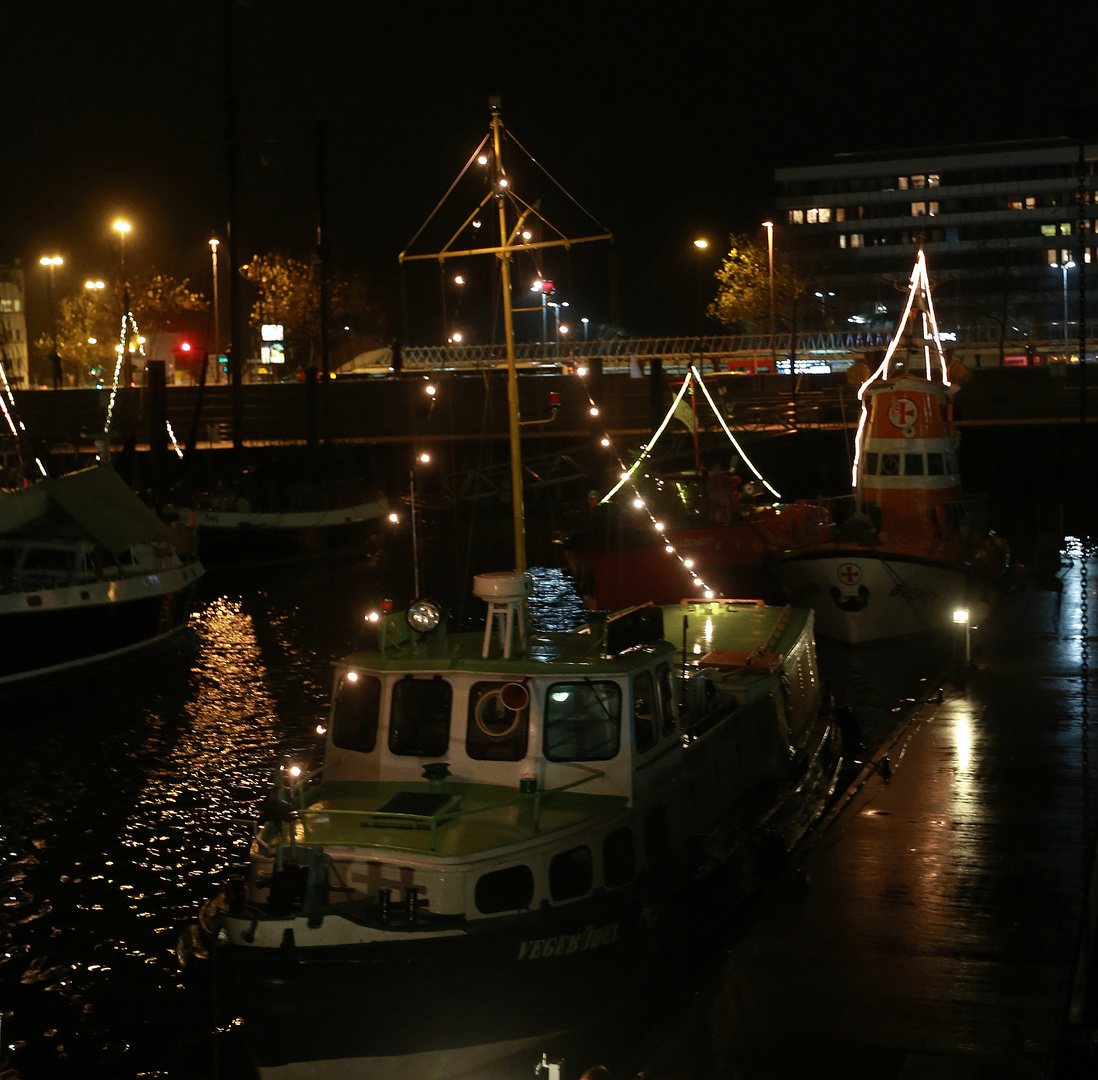 Weihnachtsstimmung im Haven von Bremen-Vegesack