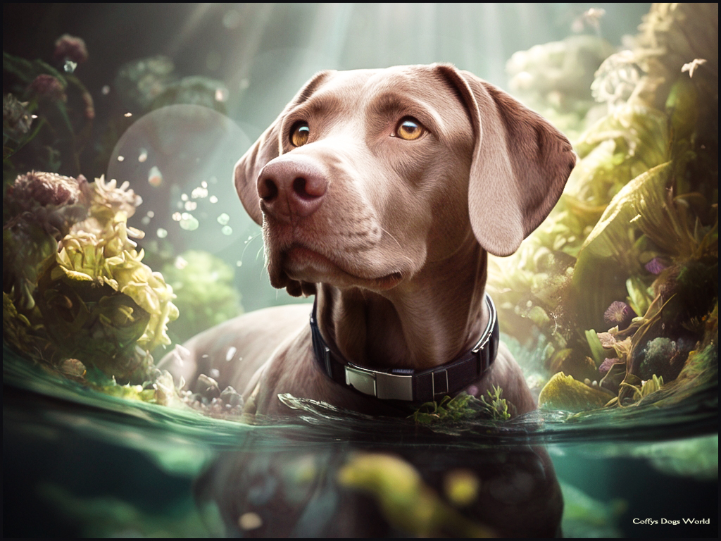 Weimaraner im Wasser 