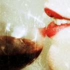 Wein an den Lippen