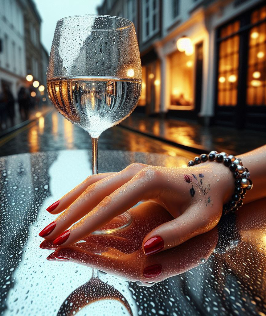 Weinglas Im Regen
