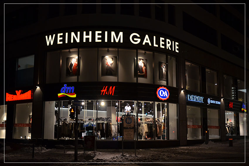 Weinheim Galerie 2010 bei Nacht