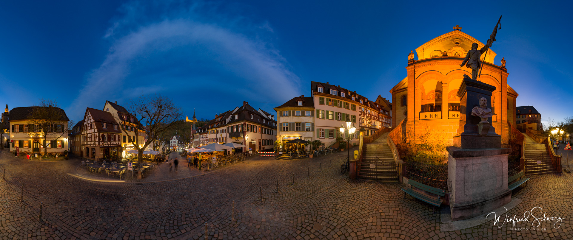 Weinheimer Marktplatz am Abend_360°