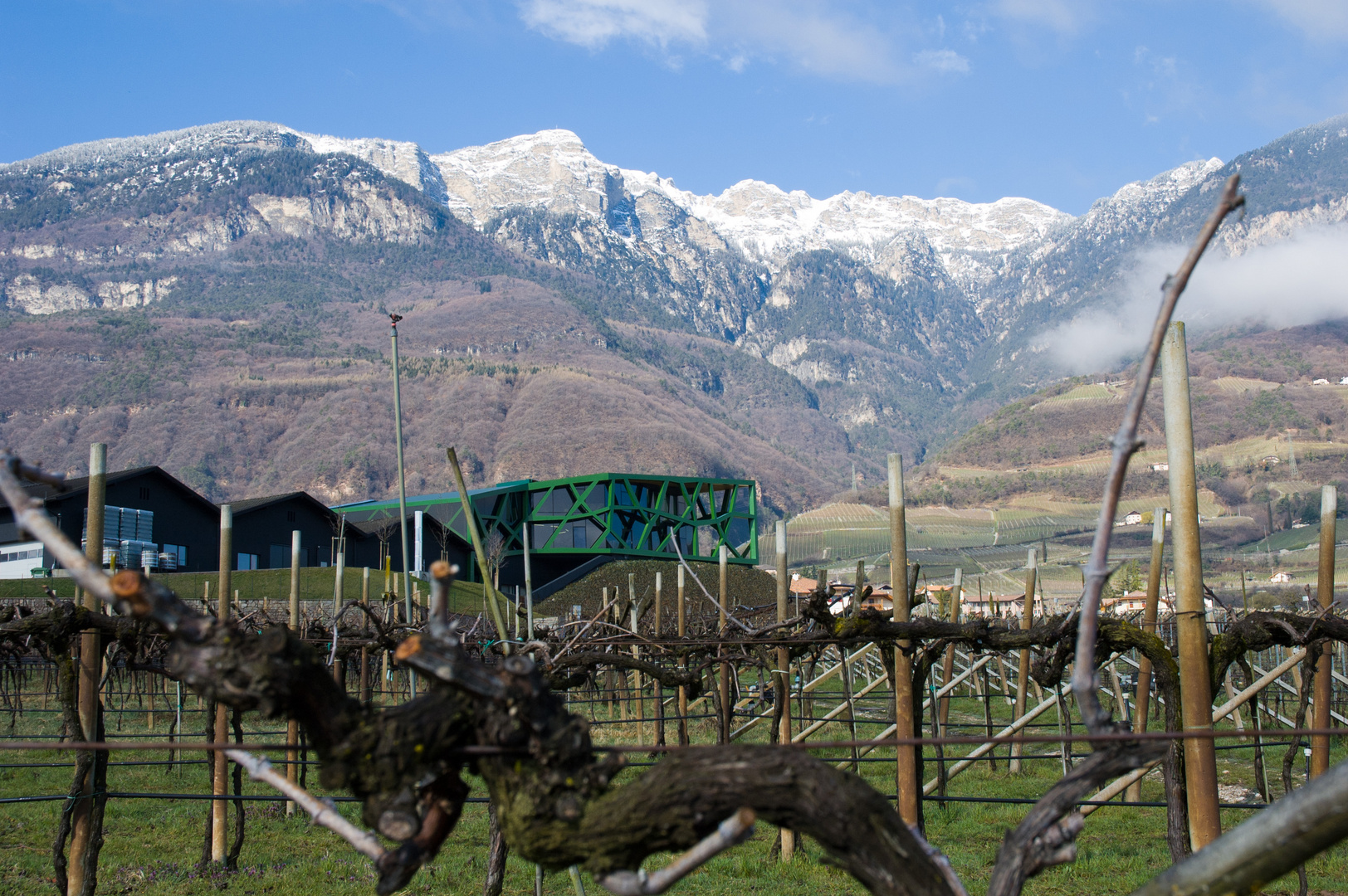 Weinkellerei am Dorfeingang des Weindorfes Tramin