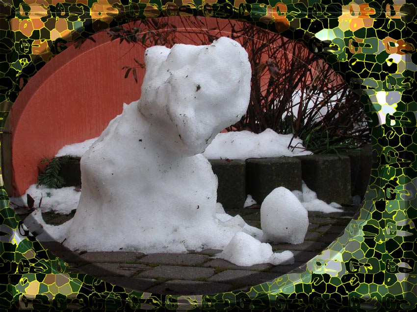 Weisse Hunde ham's niemals nicht leicht - wenn der Schnee schmilzt.