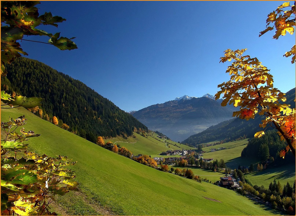 Weißenbachtal im Herbst (Tal auswärts)