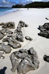 Weißer Sand, graue Felsen: Hyams Beach