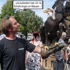 Weißkopf-Seeadler „Alaska“ während der Therapiestunde beim Adler-Flüsterer