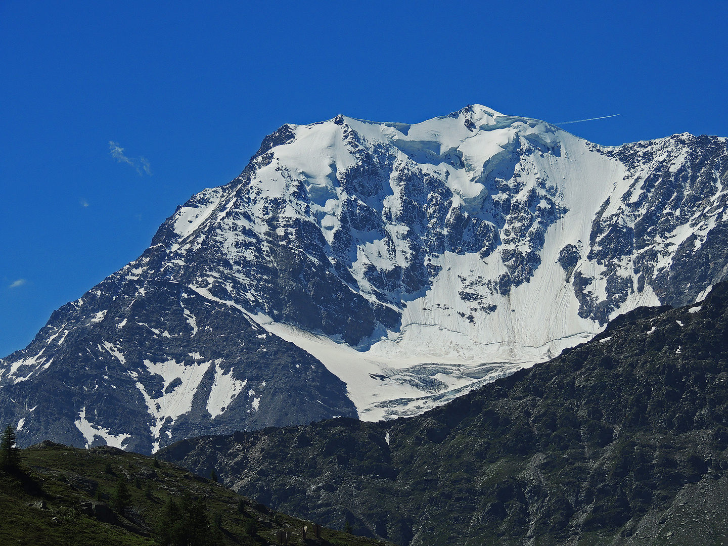 Weissmies 4017m Lagginhorn 4010m und Fletschorn 3982 m