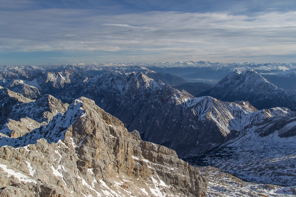 Weitblick auf der Zugspitze heute Mittag