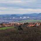 Weitblick bis nach Böhmen von Babisnau südlich von Dresden aus und ich glaube...